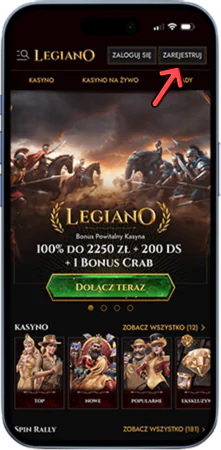 Rejestracja Legiano bonus